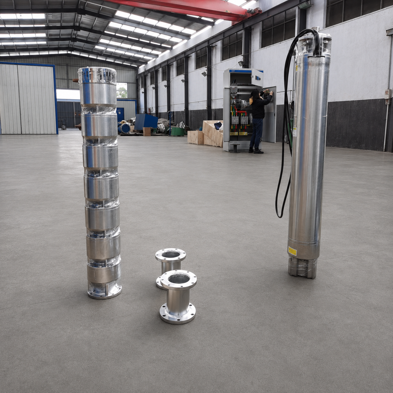 200QJH150-150-110kW สแตนเลส ปั๊มบ่อลึก ปั๊มระบายน้ําสูง ปั๊มหัวสูงสําหรับบ่อลึกและระบบน้ําวิศวกรรม