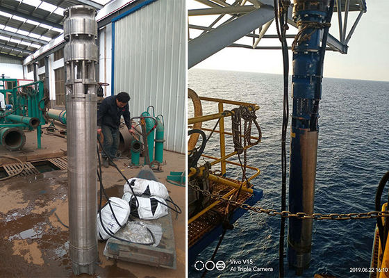 น้ําทะเล หัวน้ําลึก ปั๊มดําน้ํา 75kw 100hp SS316L วัสดุ 60m